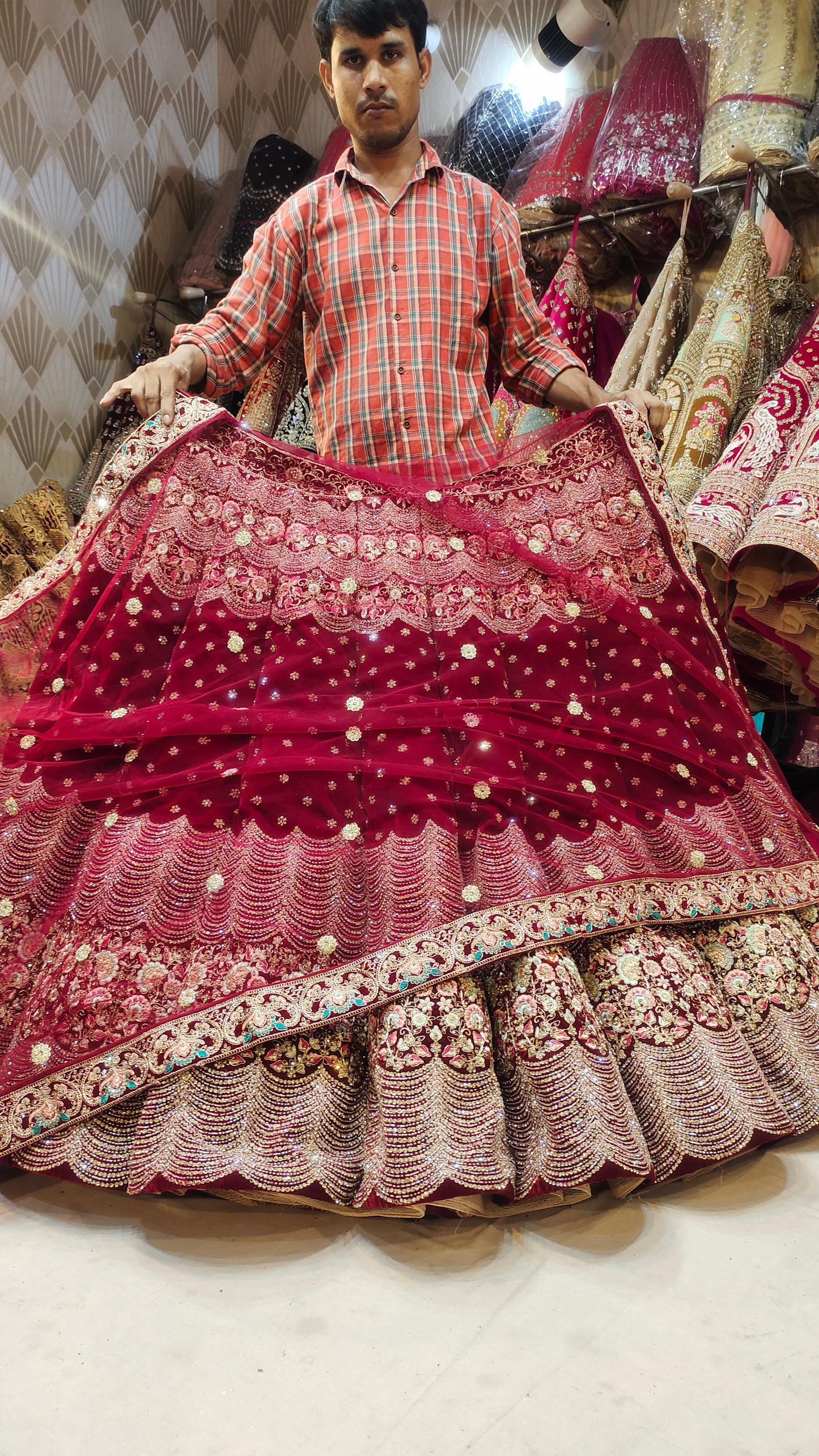 Ball maroon Lehenga