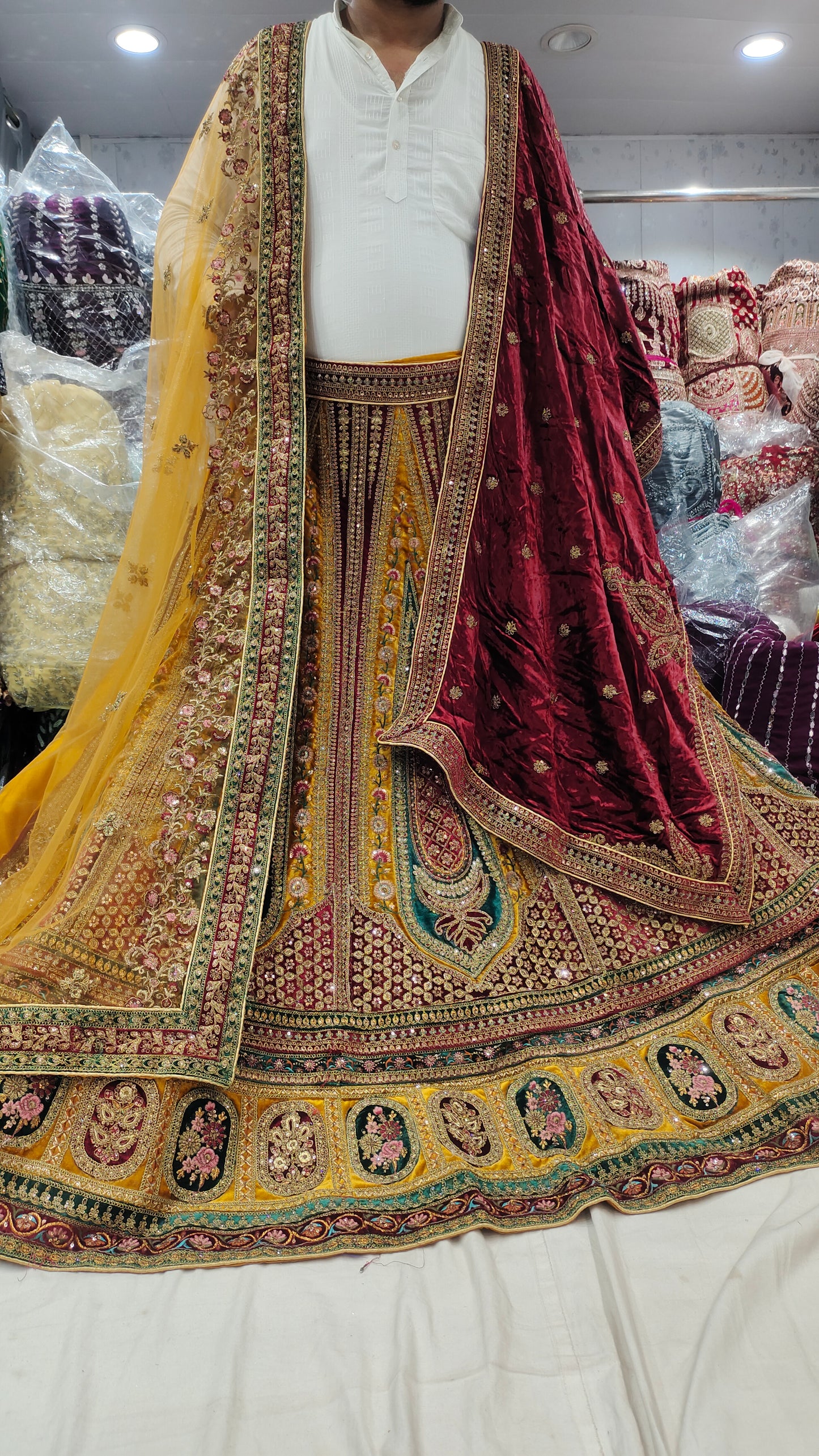 Golden Bridal  Lehenga