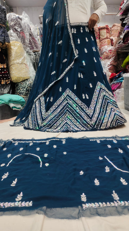 Lehenga de diseñador azul