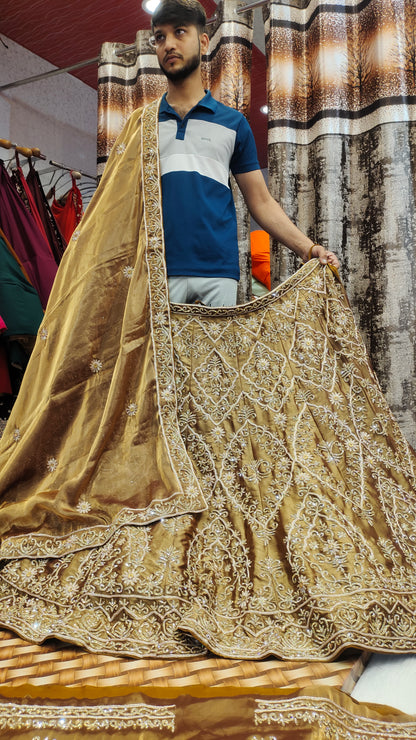 Golden Mustard dazzling Lehenga