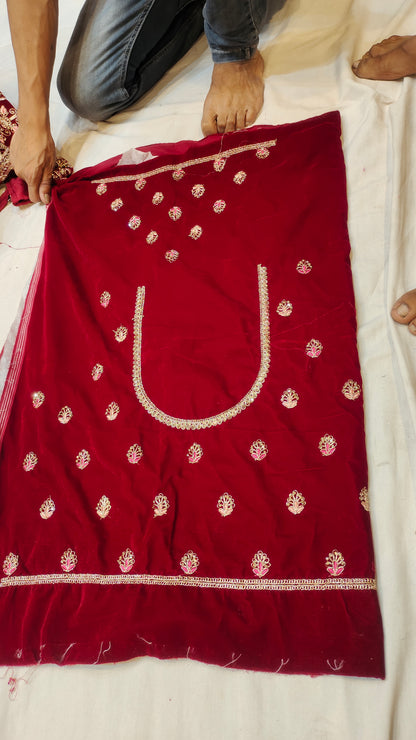 Contrast Red Bridal Lehenga