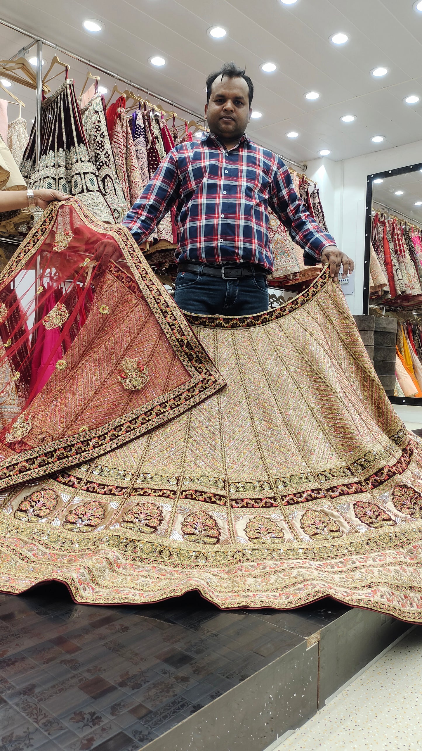 White Golden Lehenga