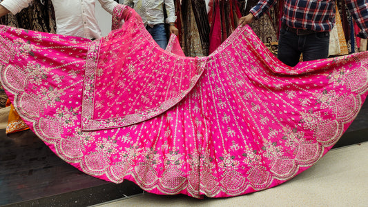 Increíble lehenga rosa