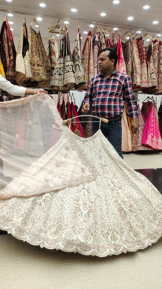 White Ball Bridal Lehenga