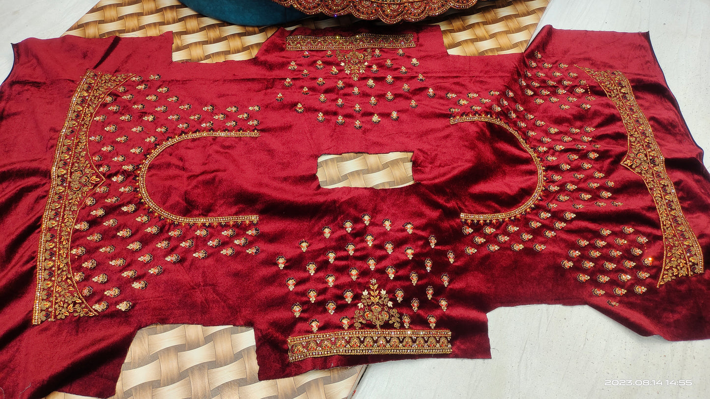 Marwari Maroon Red Heavy LEHENGA