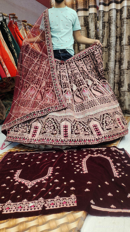 Maroon Bridal  LEHENGA