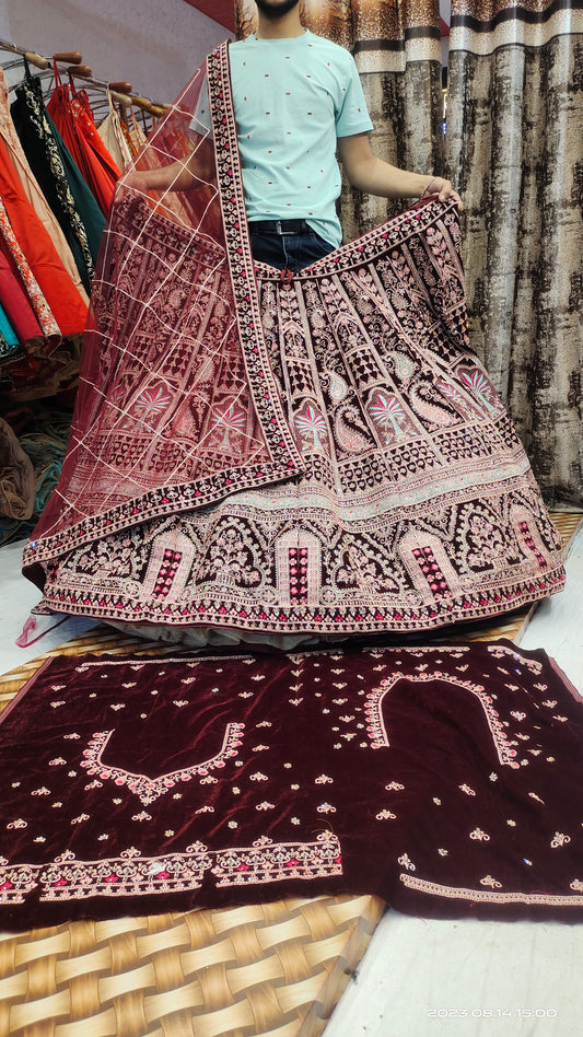 Maroon Bridal  LEHENGA