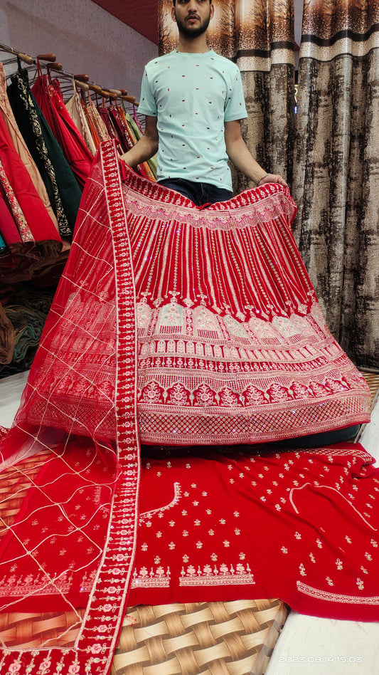 LEHENGA DE NOVIA ROJA