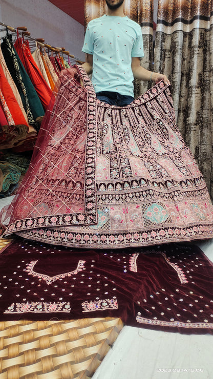 Maroon Bridal LEHENGA