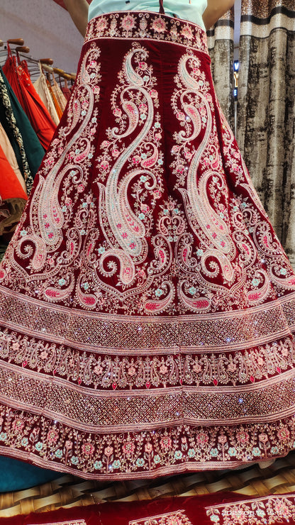 Peacock feather LEHENGA