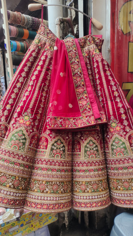 Heavy Red Bridal Lehenga