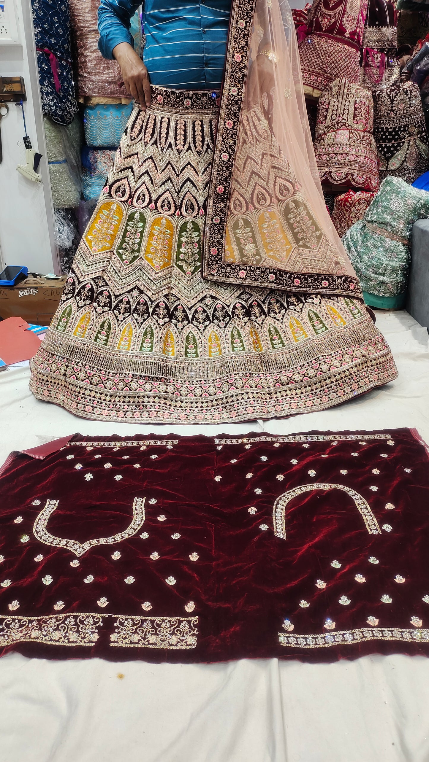 Lovely maroon Bridal LEHENGA