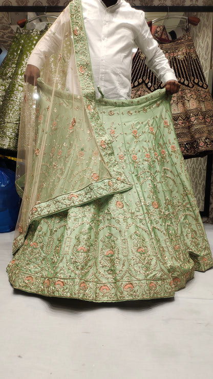 Floral Green LEHENGA