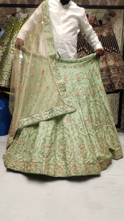 Floral Green LEHENGA