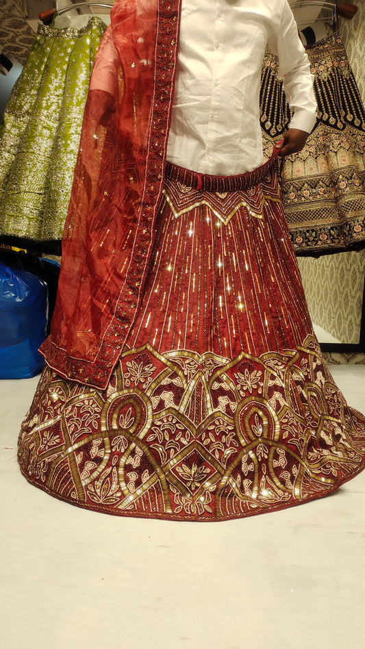 Lovely Red maroon LEHENGA