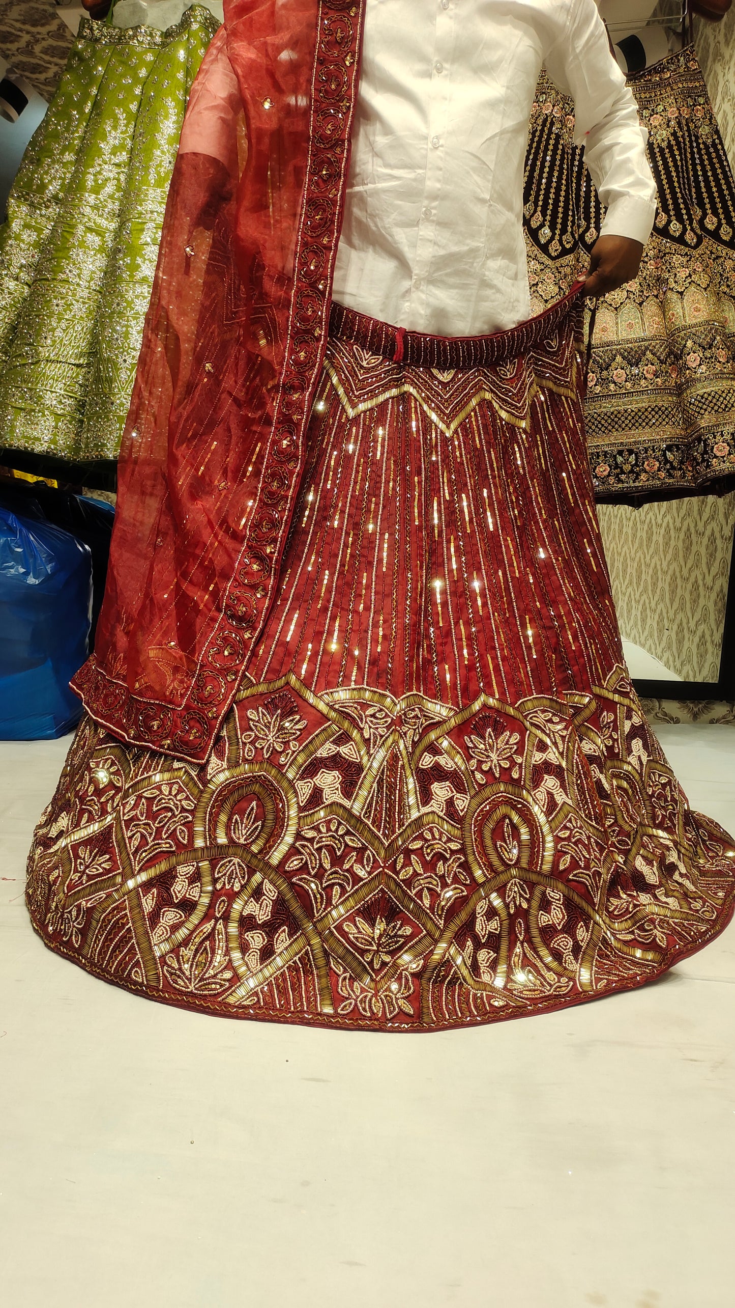 Lovely Red maroon LEHENGA