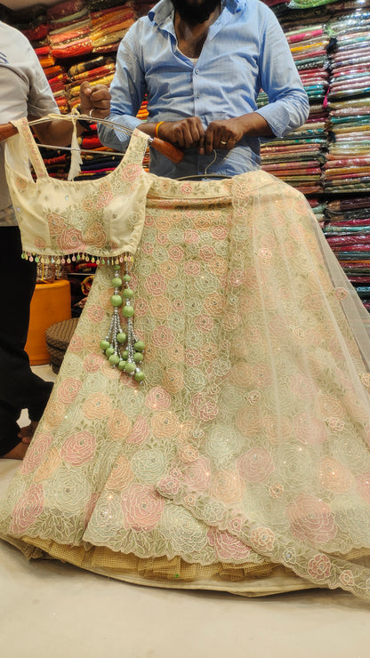 Floral peach girlish Dress lehenga