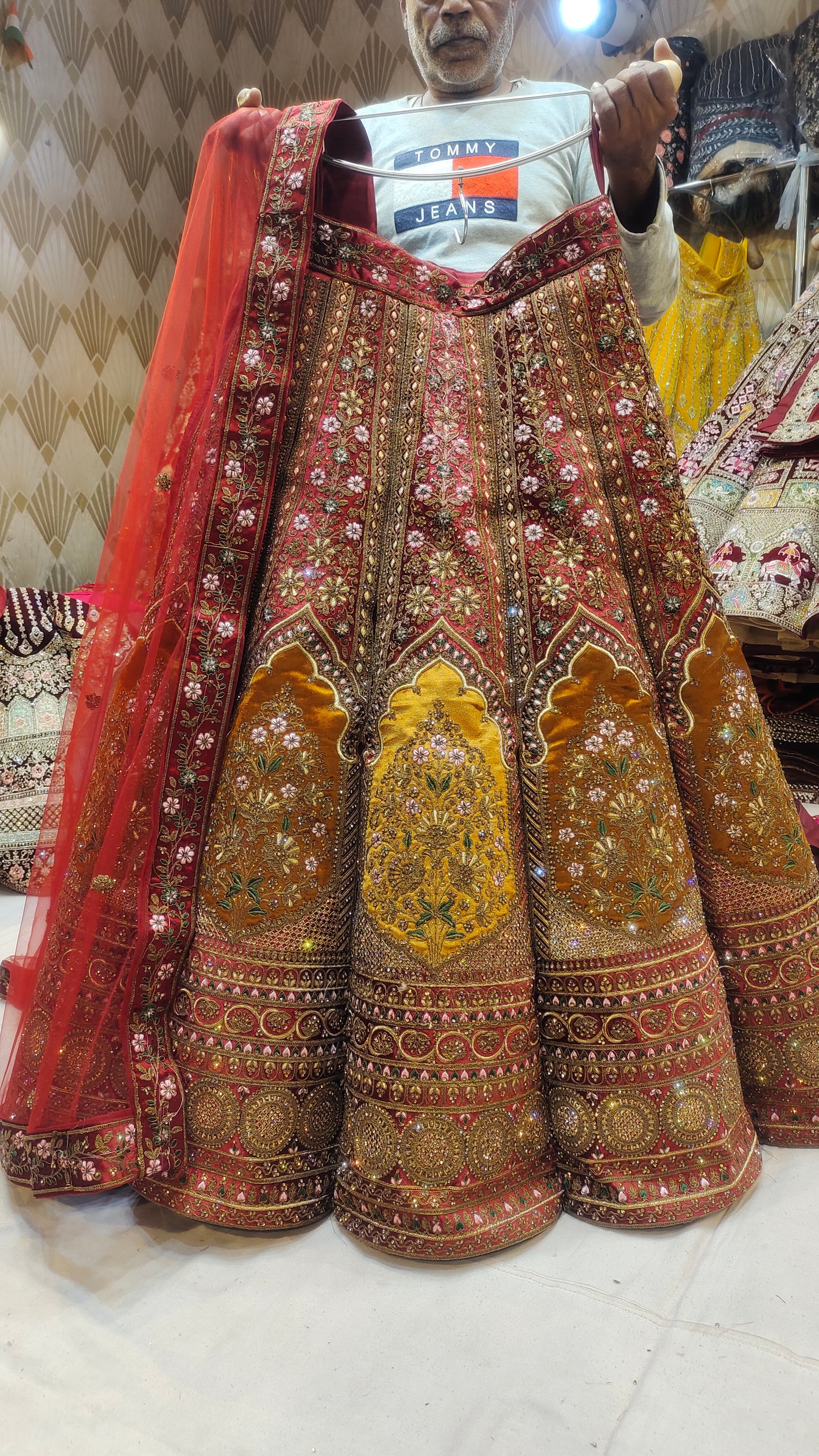 Multi Colour Heavy Bridal  Lehenga