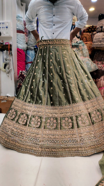 Sabya Green Mehendi Lehenga