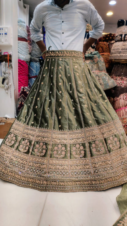 Sabya Green Mehendi Lehenga