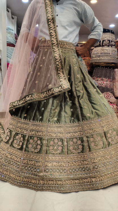 Sabya Green Mehendi Lehenga