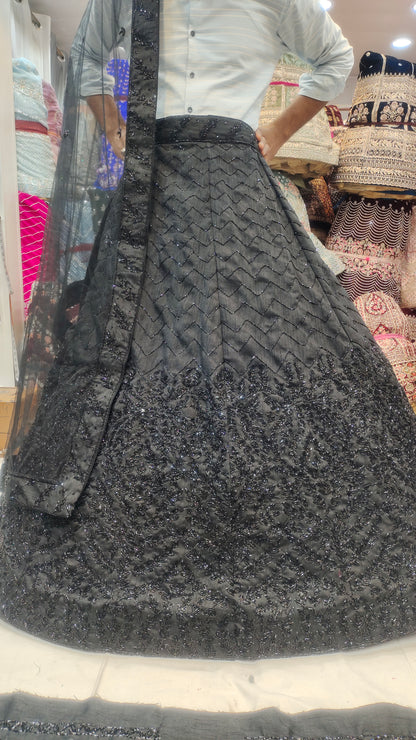 Z black Handwork Lehenga