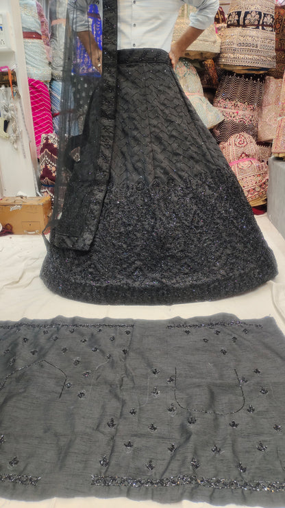 Z black Handwork Lehenga