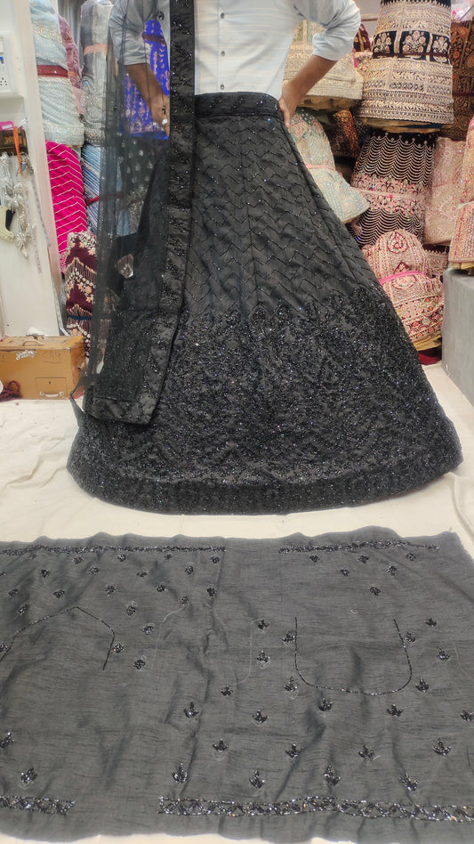 Z black Handwork Lehenga