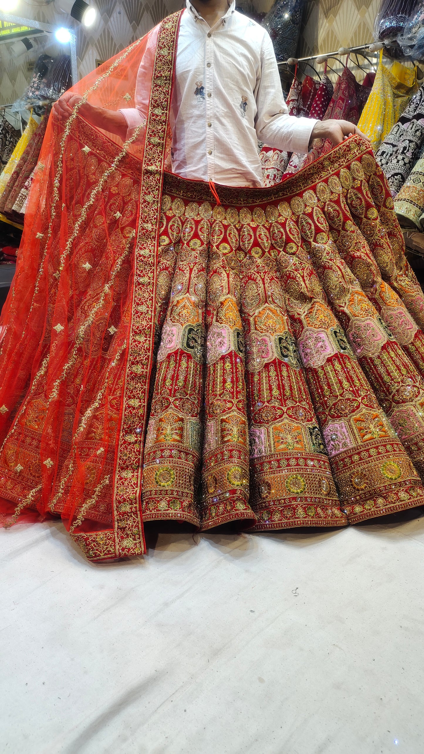 Multi Color Ball Bridal Lehenga