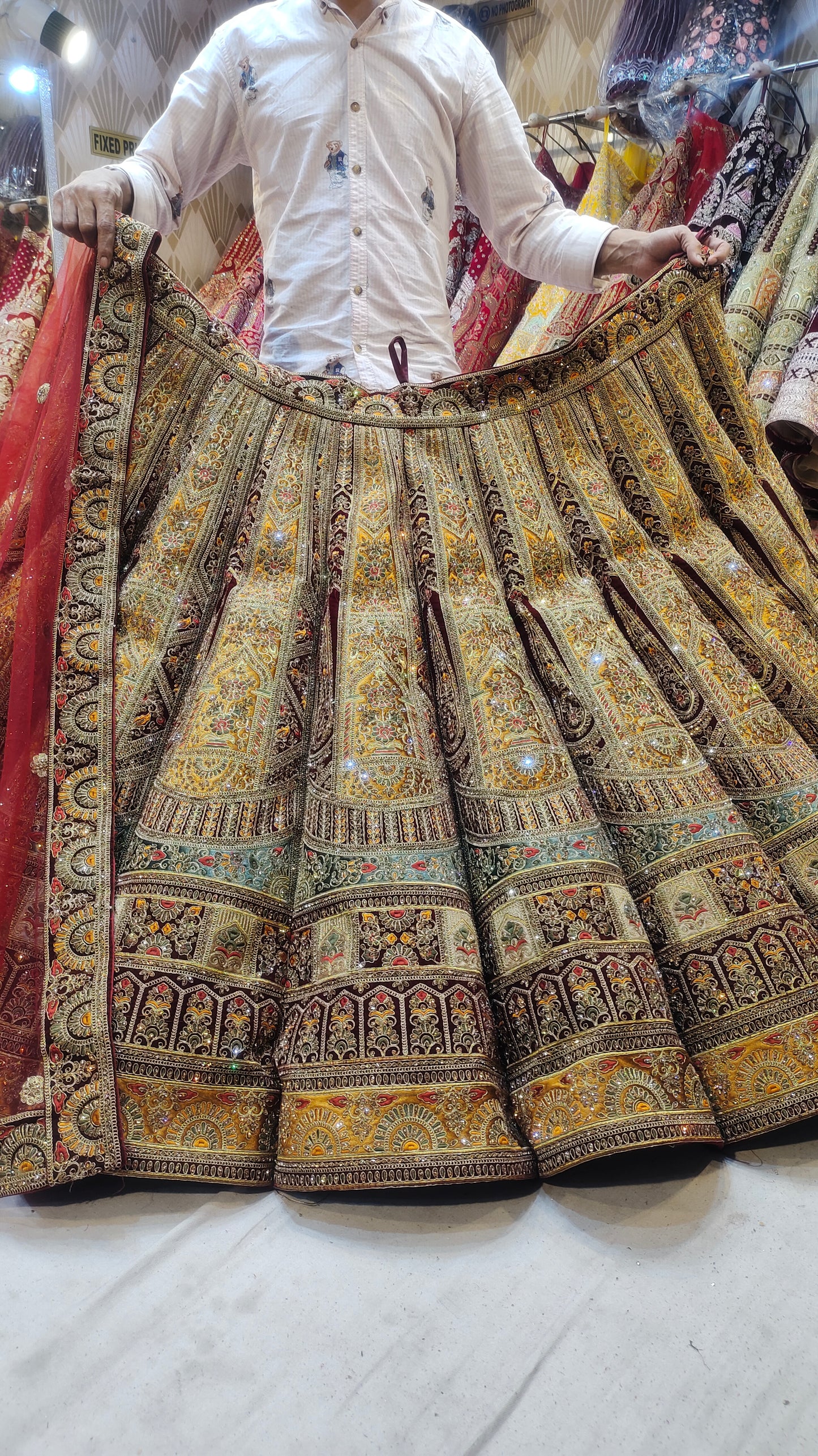 Gold bridal Lehenga