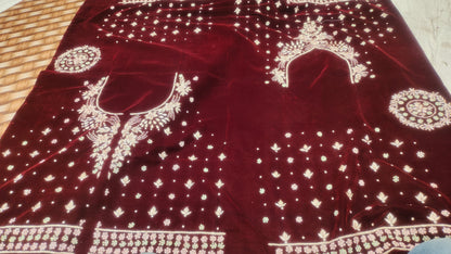 Awesome Maroon red Handwork Lehenga