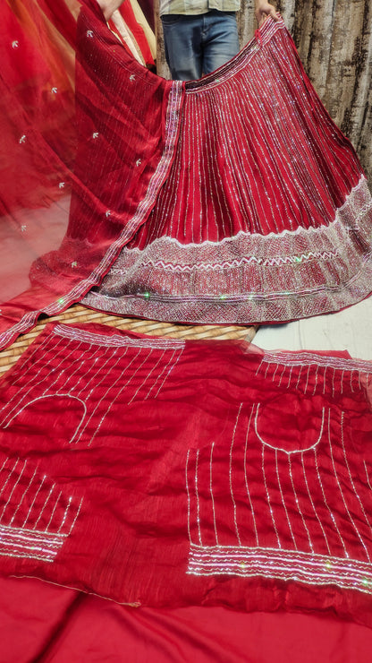 Rolling Red party wear LEHENGA