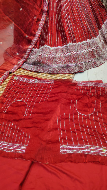 Rolling Red party wear LEHENGA