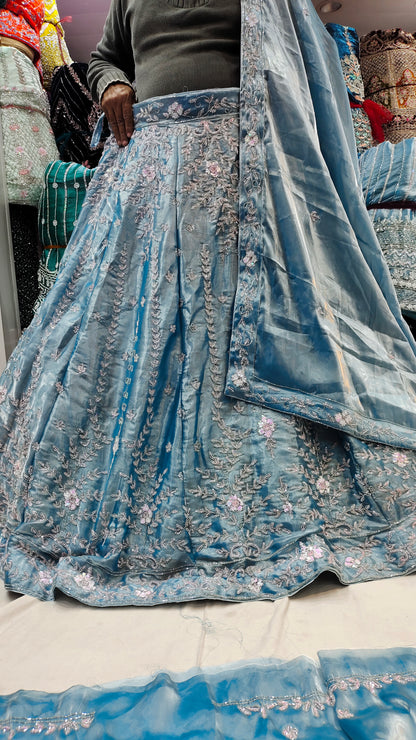 Girlish blue budget Lehenga