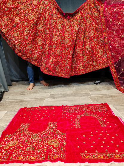 Rajwada red Lehenga