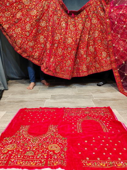 Rajwada red Lehenga