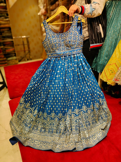 Girlish sky Blue lehenga