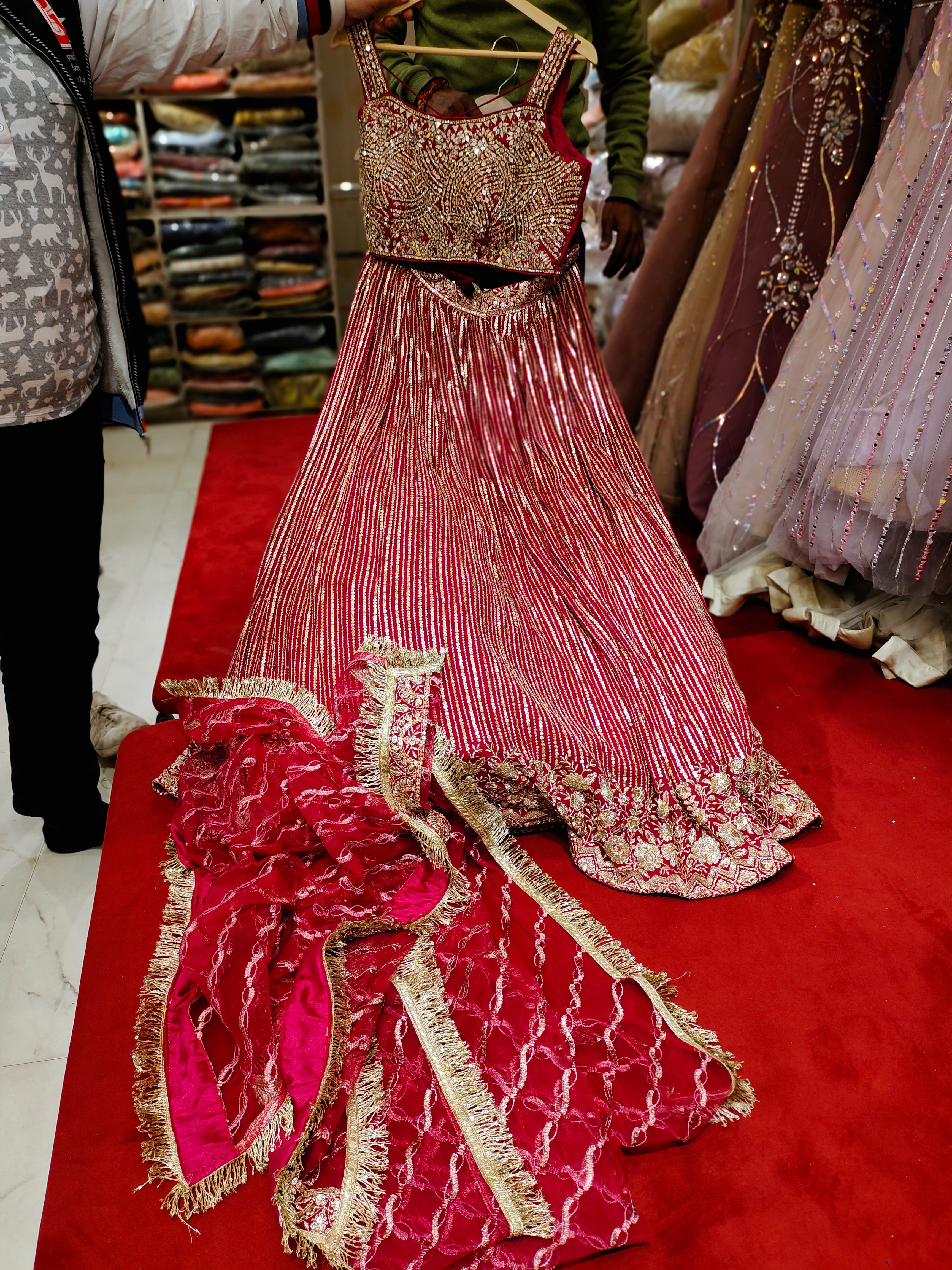 Maroon Bridal Lehenga Choli at Rs 15000 in Delhi | ID: 22502841088