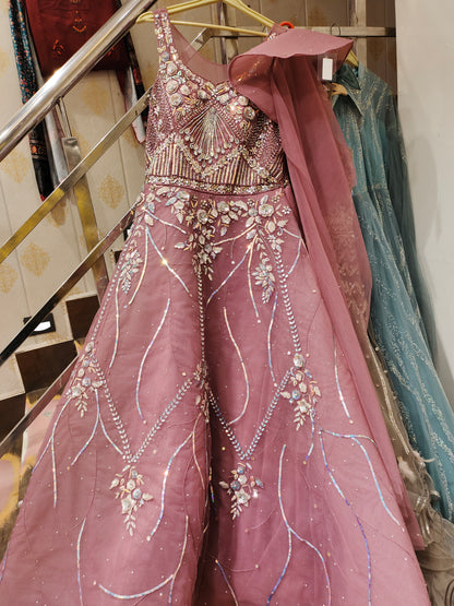 Onion Pink handwork heavy Gown