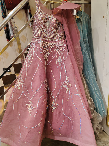 Onion Pink handwork heavy Gown