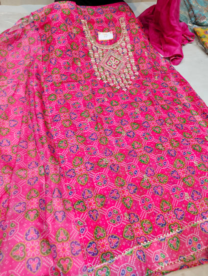 Pink, Designer Unstitched Suit