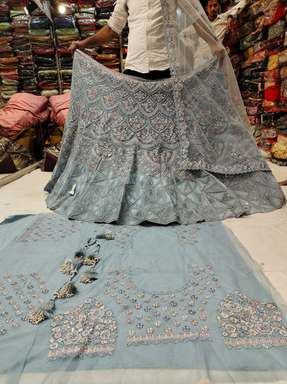 Fantastic sky blue  lehenga