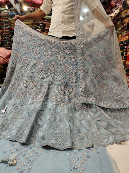 Fantastic sky blue  lehenga