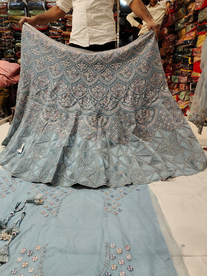 Fantastic sky blue  lehenga