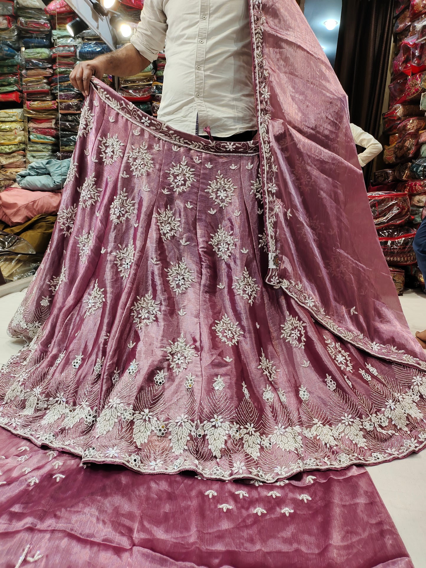 Fabulous Pink Handwork lehenga