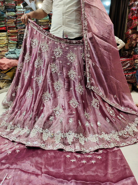 Fabulous Pink Handwork lehenga