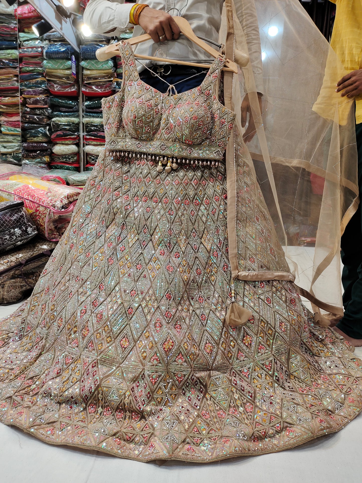 Fantastic golden white Lehenga