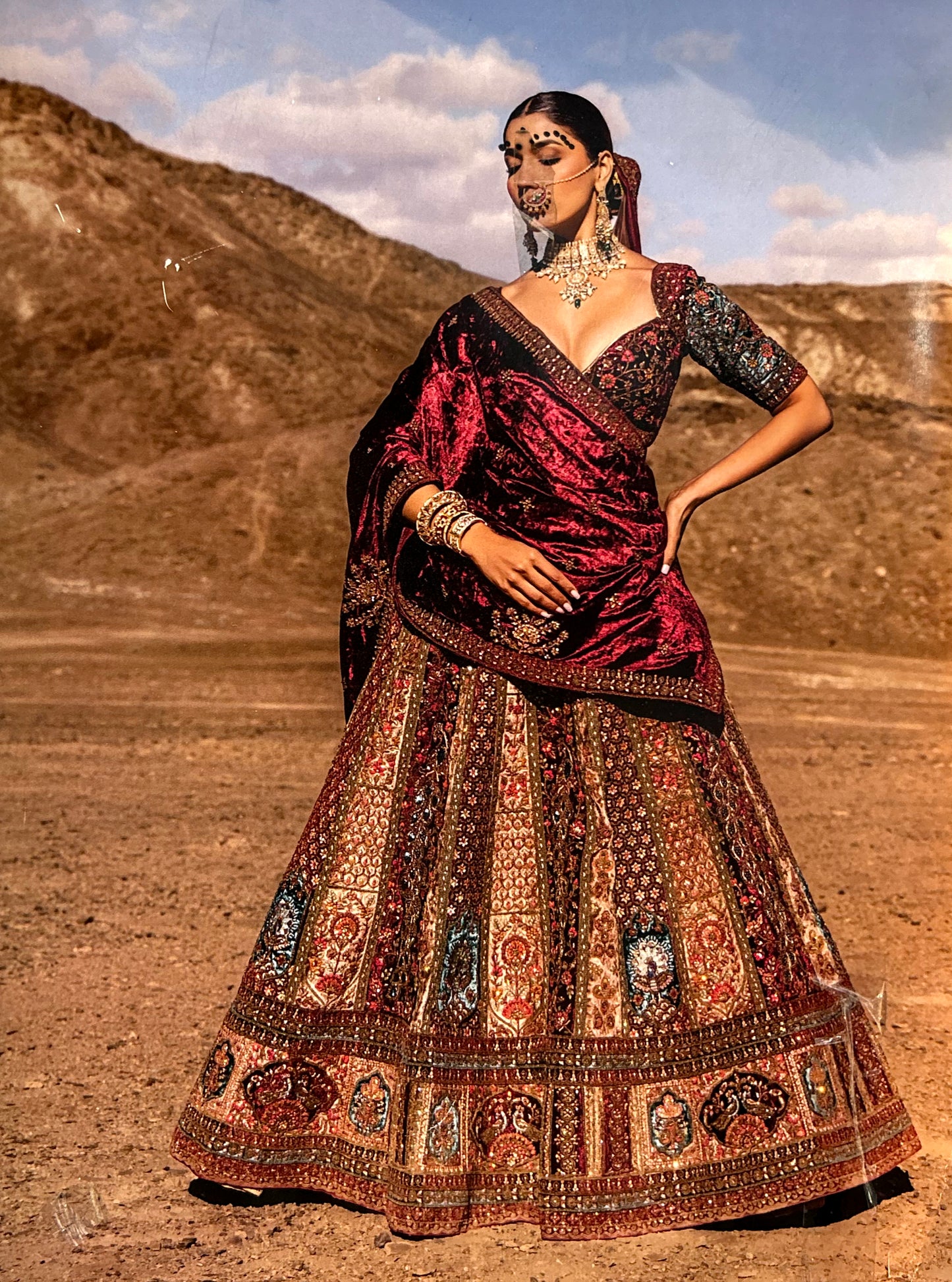 Eye catching peacock bridal lehenga