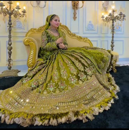 Fantastic green happy customer Lehenga