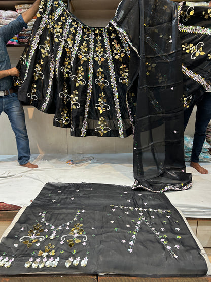 Stylish black PDP Lehenga